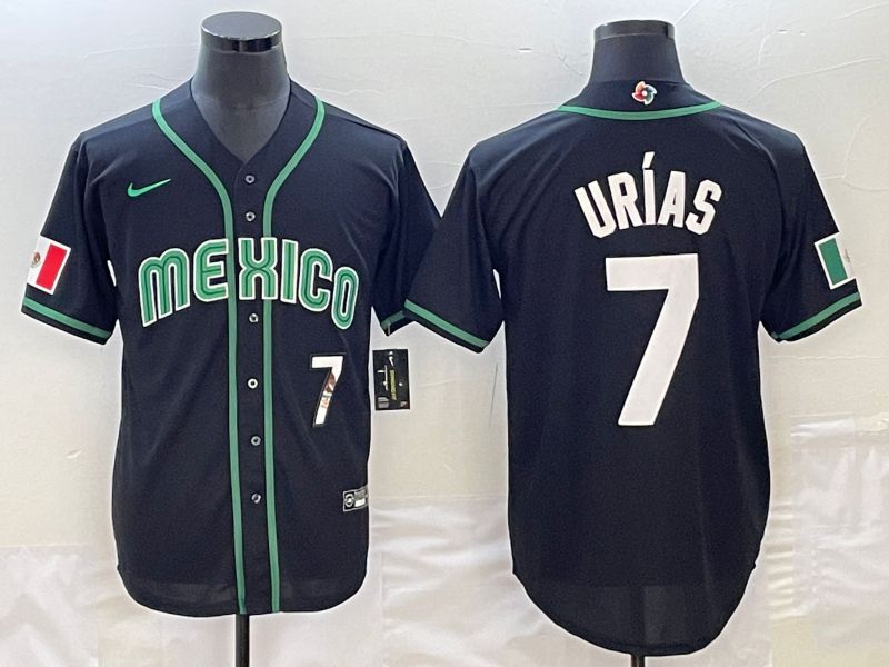 Men 2023 World Cub Mexico #7 Urias Black Nike MLB Jersey35